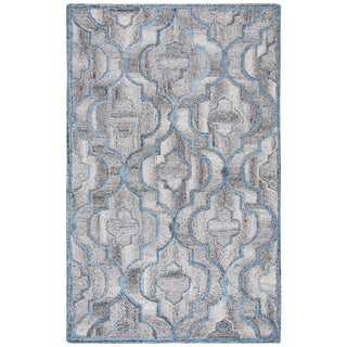 Area Rug, 6 x 9 ft in Gray with Quatrefoil Pattern