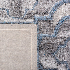 Area Rug, 6 x 9 ft in Gray with Quatrefoil Pattern
