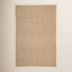 Area Rug, 6 x 9 ft, Natural/Ivory Seagrass
