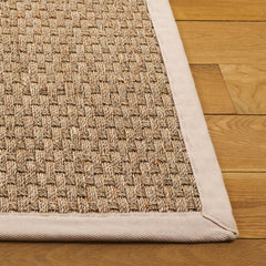 Area Rug, 6 x 9 ft, Natural/Ivory Seagrass