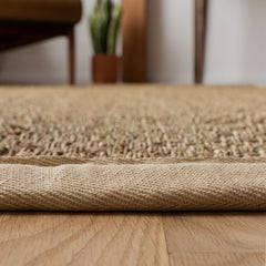 Area Rug, 6 x 9 ft, Natural/Ivory Seagrass