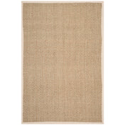 Area Rug, 6 x 9 ft, Natural/Ivory Seagrass