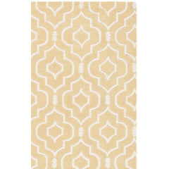 Area Rug, 6 x 9 ft with Light Gold/Ivory Wool