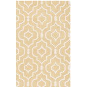Area Rug, 6 x 9 ft with Light Gold/Ivory Wool