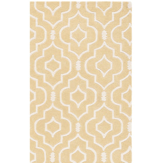 Area Rug, 6 x 9 ft with Light Gold/Ivory Wool