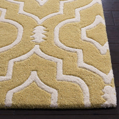 Area Rug, 6 x 9 ft with Light Gold/Ivory Wool