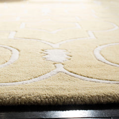 Area Rug, 6 x 9 ft with Light Gold/Ivory Wool