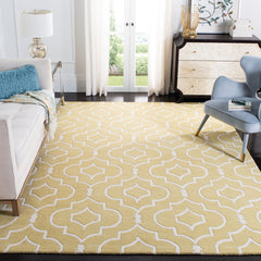 Area Rug, 6 x 9 ft with Light Gold/Ivory Wool