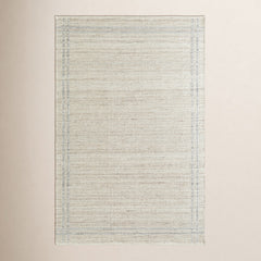 Area Rug, 6 x 9 ft Wool with Ivory and Tan Tones