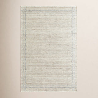 Area Rug, 6 x 9 ft Wool with Ivory and Tan Tones