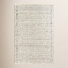 Area Rug, 6 x 9 ft Wool with Ivory and Tan Tones