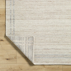 Area Rug, 6 x 9 ft Wool with Ivory and Tan Tones