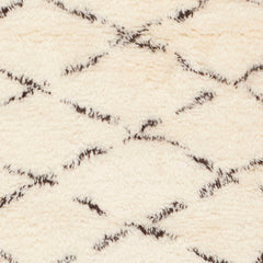 Area Rug, 6' x 9' Rectangle in Ivory with Geometric Pattern