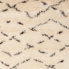 Area Rug, 6' x 9' Rectangle in Ivory with Geometric Pattern