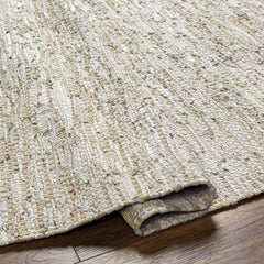 Area Rug, 6' x 9' with Brown, Tan and Gray Leather