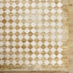 Area Rug, 7'10" x 10'2" in Brown Checkered Pattern