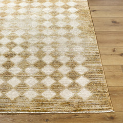 Area Rug, 7'10" x 10'2" in Brown Checkered Pattern