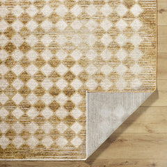 Area Rug, 7'10" x 10'2" in Brown Checkered Pattern