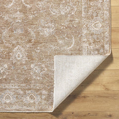 Area Rug 7'10" x 10'2" Polyester in Cream, Tan, Light Olive, Light Brown