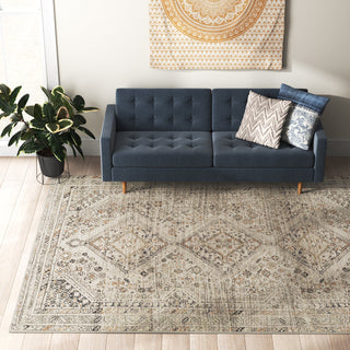 Area Rug, 7'10" x 10'2" with Oriental Pattern in Ivory/Black/Gray