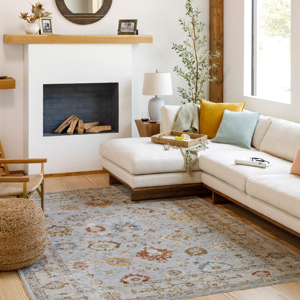 Area Rug, 7'10" x 10'3" in Blue Polyester