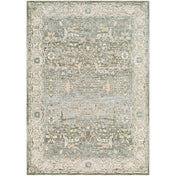 Area Rug, 7'10" x 10'3" in White, Brown and Green