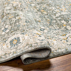 Area Rug, 7'10" x 10'3" in White, Brown and Green