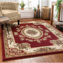 Area Rug, 7'10" x 10'6" in Red Polypropylene