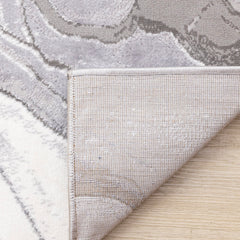 Area Rug, 7'10" x 10'6" with Gray and White Abstract Design