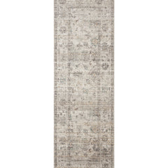 Area Rug, 7'10" x 10', Beige and Gray Polyester with Floral Pattern