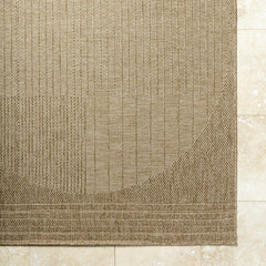 Area Rug, 7'10" x 10', Brown Polypropylene with Indoor/Outdoor Use