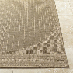 Area Rug, 7'10" x 10', Brown Polypropylene with Indoor/Outdoor Use
