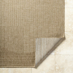 Area Rug, 7'10" x 10', Brown Polypropylene with Indoor/Outdoor Use