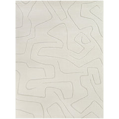 Area Rug, 7'10" x 10', Cream with Abstract Pattern