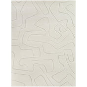 Area Rug, 7'10" x 10', Cream with Abstract Pattern