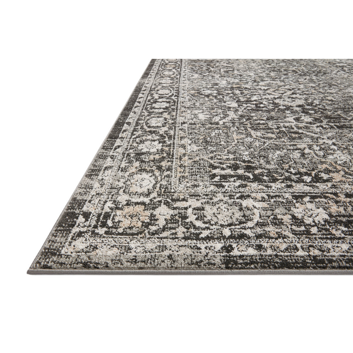 Area Rug, 7'10" x 10', Gray Polyester with Oriental Pattern