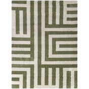 Area Rug, 7'10" x 10', Green Recycled P.E.T. with Abstract Pattern