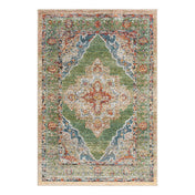Area Rug, 7'10" x 10', Green with Oriental Pattern