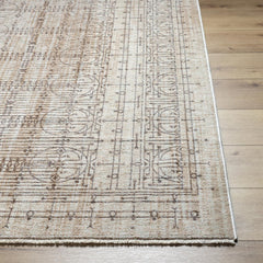Area Rug, 7'10 x 10' in Gray, White and Brown Polyester