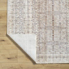 Area Rug, 7'10 x 10' in Gray, White and Brown Polyester