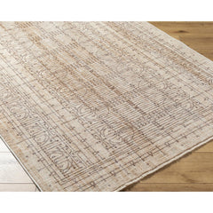 Area Rug, 7'10 x 10' in Gray, White and Brown Polyester