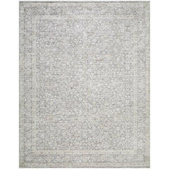 Area Rug, 7'10" x 10', Ivory Polyester with Fringe