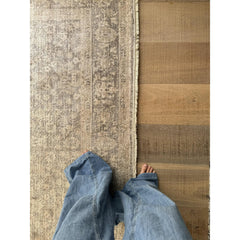 Area Rug, 7'10" x 10', Ivory Polyester with Fringe