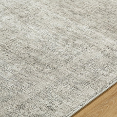 Area Rug, 7'10" x 10', Ivory Polyester with Fringe
