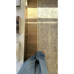 Area Rug, 7'10" x 10', Ivory Polyester with Fringe