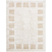 Area Rug, 7'10" x 10', Polyester Shag in Beige and Cream