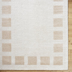 Area Rug, 7'10" x 10', Polyester Shag in Beige and Cream