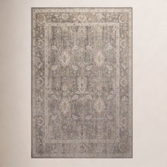 Area Rug, 7'10" x 10', Sage/Blush with Cream Accents