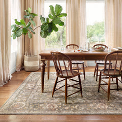 Area Rug, 7'10" x 10', Sage/Blush with Cream Accents