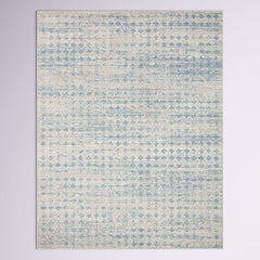 Area Rug, 7'10" x 10', Sky and Dove with Diamond Check